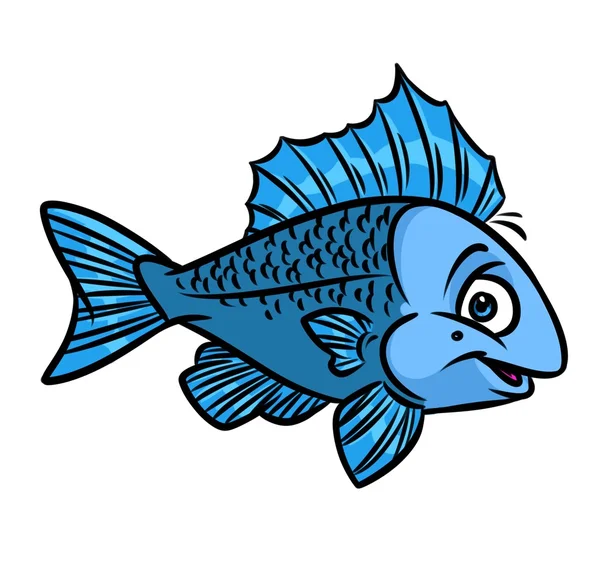 Vissen blauw cartoon — Stockfoto