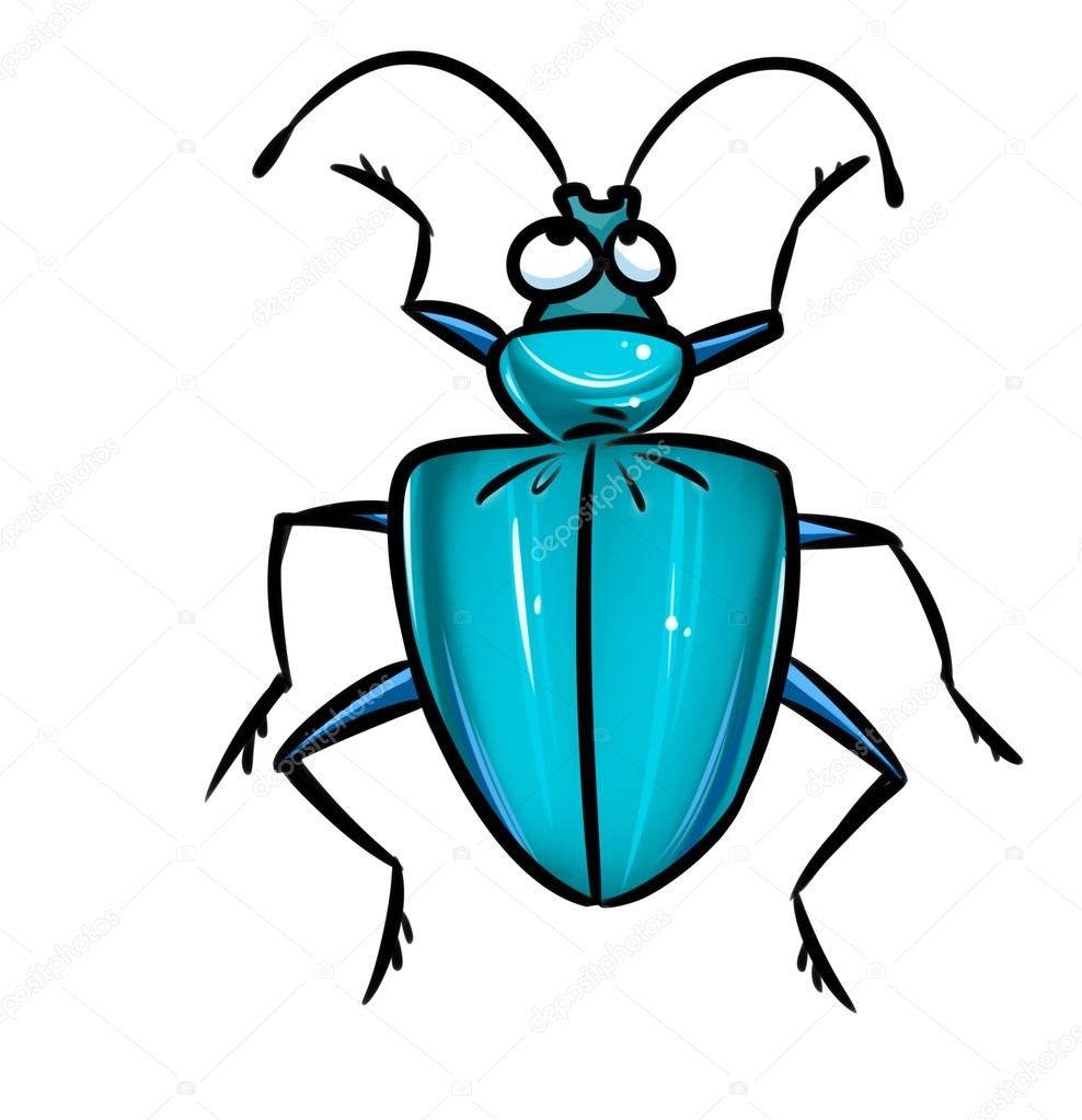 Beetle blue insect animal cartoon Stock Illustration by ©Efengai #106833672