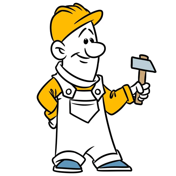 Builder man hammer — Stock Photo, Image