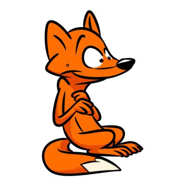 Fox surprise cartoon illustration clipart