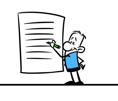 Karakter adam boş belge metin yazma