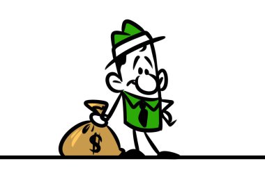 Karakter adam para çantası