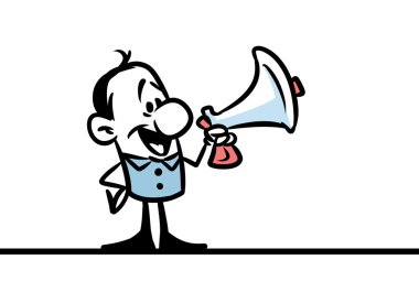 Karakter adam megafon Toplantı