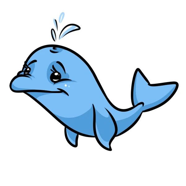 Modrý delfín kreslený — Stock fotografie