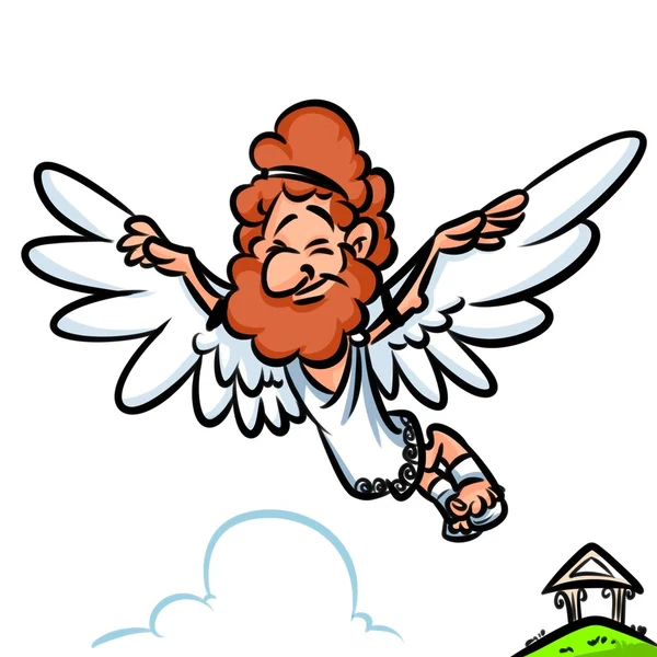 Greek Daedalus flying wings cartoon