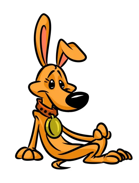 Hond zittend cartoon afbeelding — Stockfoto