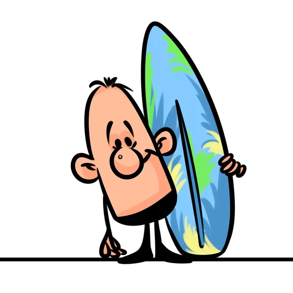 Character man surfing