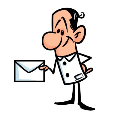 Karakter minimalizm mektup çizgi film