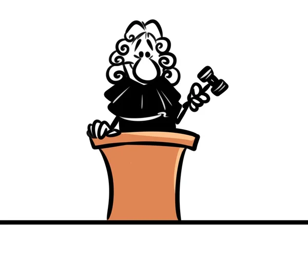 Yargıç tribün karikatür karakter — Stok fotoğraf