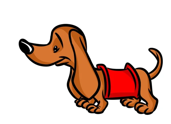 狗腊肠犬卡通插图 — 图库照片