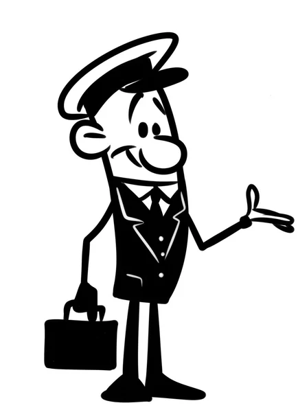 Charakter člověka pilotní kreslený — Stock fotografie