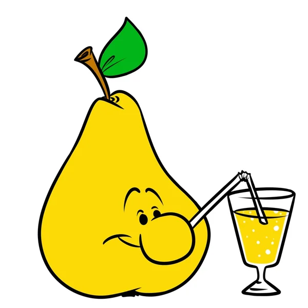 Pear juice fruit cartoon illustration