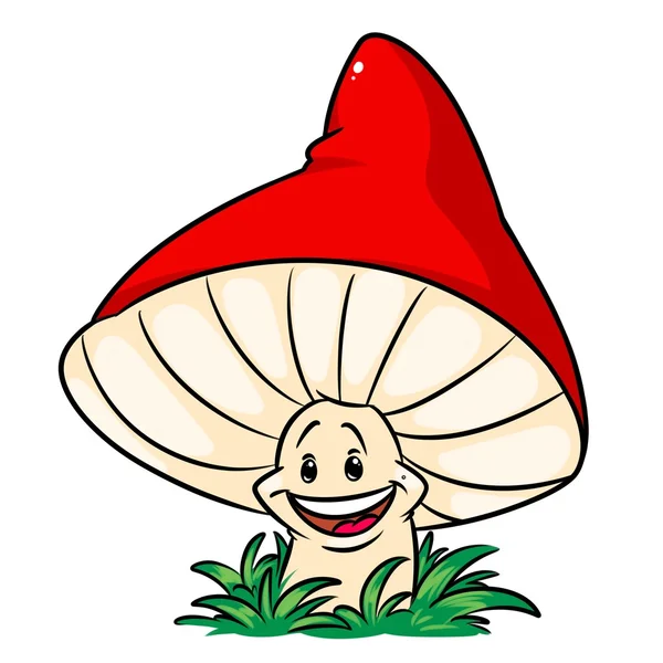 Czerwony grzyb kreskówka — Zdjęcie stockowe