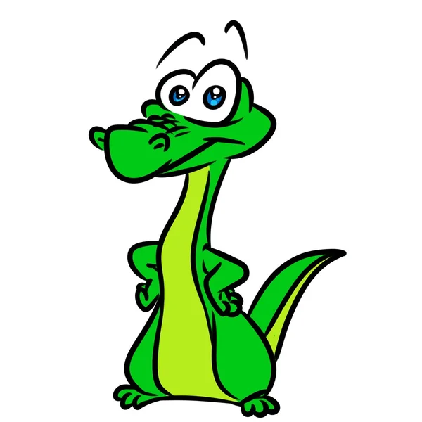 Green crocodile cartoon — Stock Photo, Image