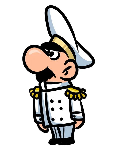 Kapten karaktär cartoon — Stockfoto