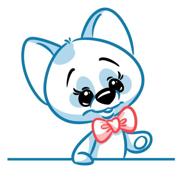 Desenhos animados de gato branco — Fotografia de Stock