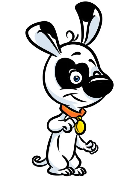 Witte grappige kleine pup cartoon — Stockfoto