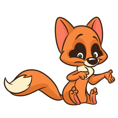 Turuncu tilki çizgi film illüstrasyon