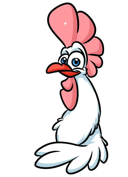 Ilustrasi kartun White Cock — Stok Foto