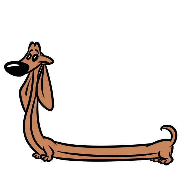 Longo dachshund paródia cão desenhos animados — Fotografia de Stock