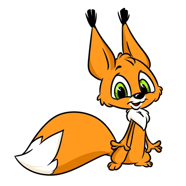 Schöne Eichhörnchen orange cartoon illustration — Stockfoto