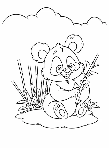 Páginas para colorir Panda de bambu — Fotografia de Stock