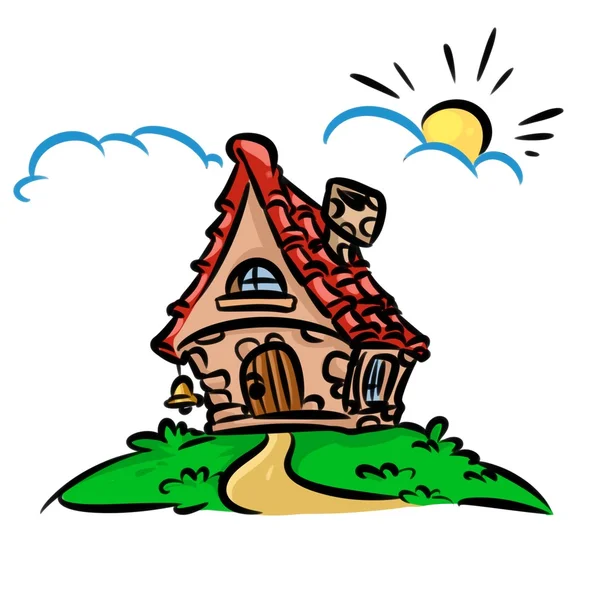 House cottage village cartoon