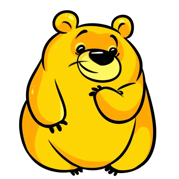 Amarelo grande urso cartoon ilustração — Fotografia de Stock