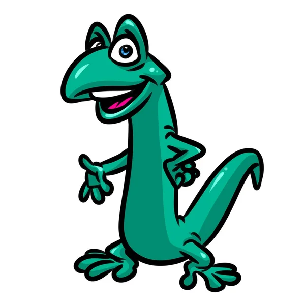 Green lizard cartoon — Stock Photo, Image