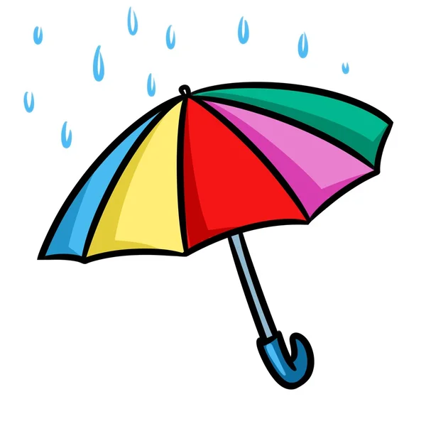 Paraguas de dibujos animados lluvia —  Fotos de Stock