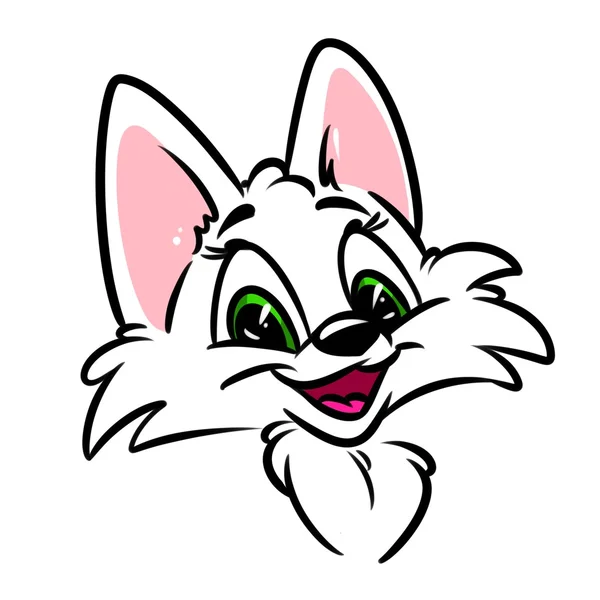 Portrait chat sourire dessin animé — Photo