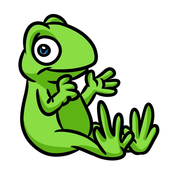 Зелена жаба мультяшна ілюстрація — стокове фото