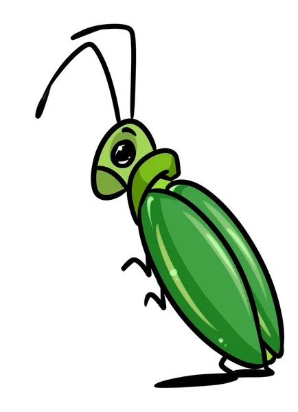 Πράσινο σκαθάρι εντόμων καρτούν εικονογράφηση — Φωτογραφία Αρχείου