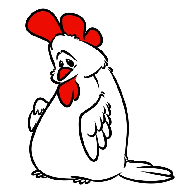 Ilustrasi kartun White Rooster — Stok Foto