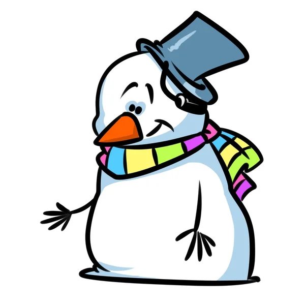 Illustrazione cartone animato pupazzo di neve — Foto Stock