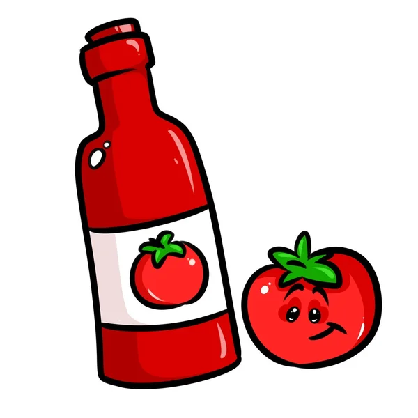 Pasta de tomate desenhos animados vegetais — Fotografia de Stock