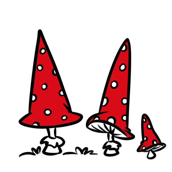 Mushrooms amanita cartoon — Stockfoto