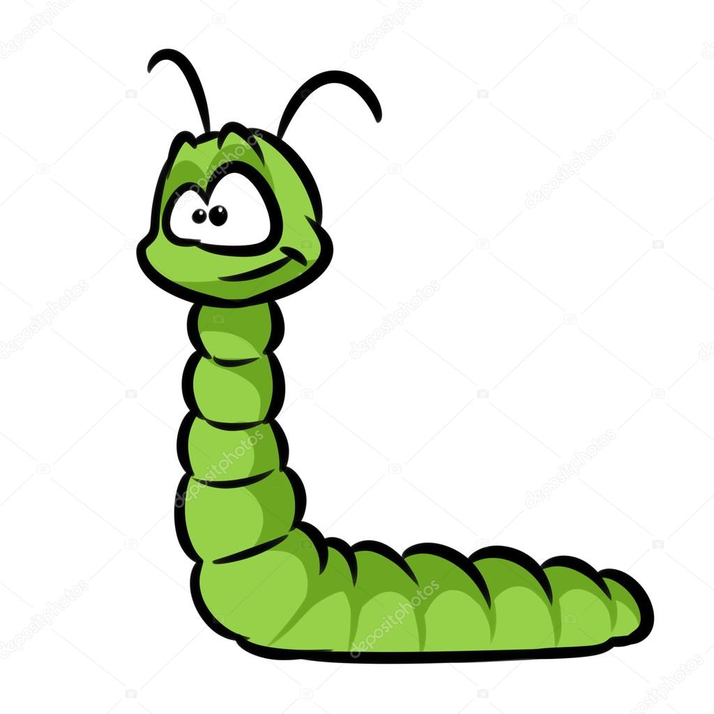 Green caterpillar good cartoon