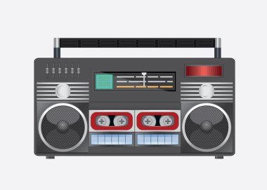 vintage Radyo teyp recoreder vektör çizim