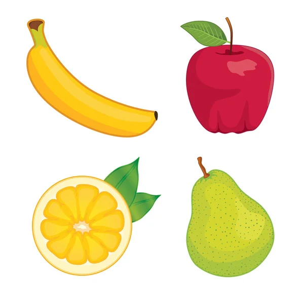 Glossy fruit set — Stock Vector