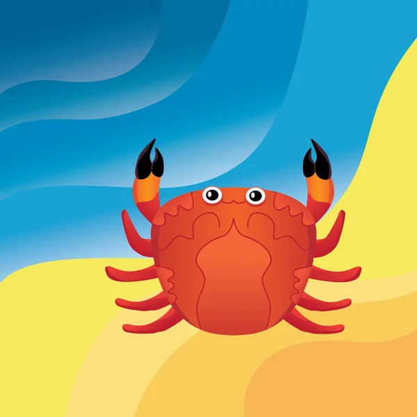 Krab op het zand — Stockvector