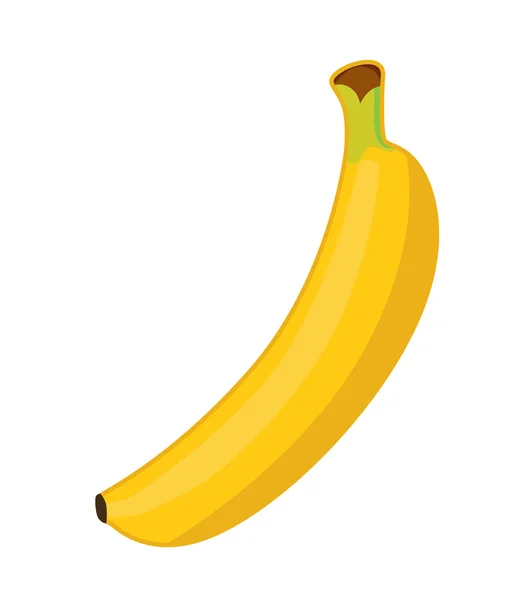 Banana amarela sobre um fundo branco — Vetor de Stock