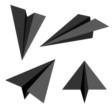 Kağıt uçak. Vektör çizimi .