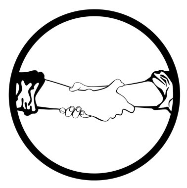 Logo sallamak el iş vektör.