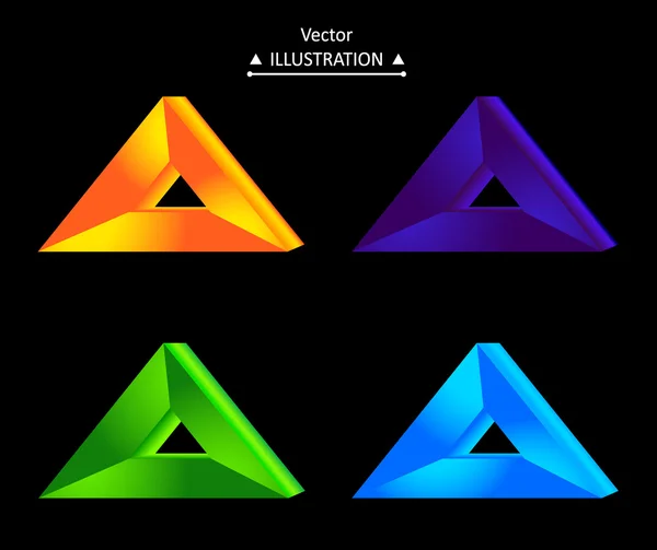 Треугольный набор логотипов — стоковый вектор