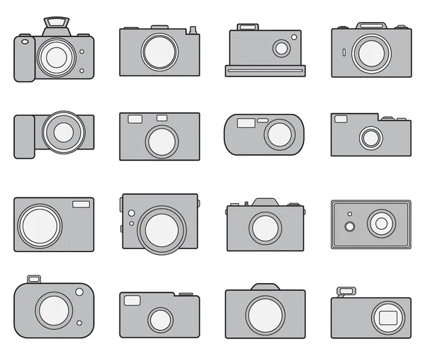 Icônes de caméra ensemble — Image vectorielle