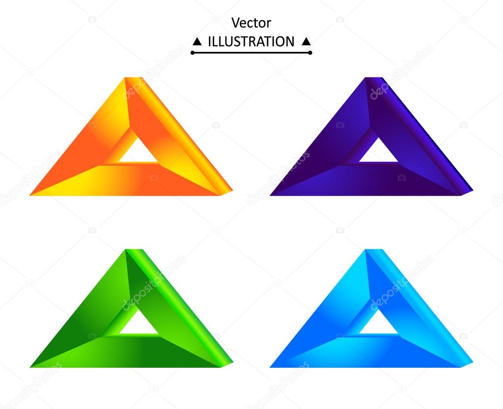 Triangle technology company symbol design set. eps10 vector illustration