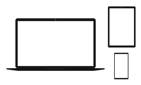 Elektronik und weißer Bildschirm — Stockvektor