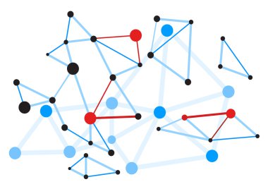 Soyut kırmızı noktaları virüs. EPS 10 vektör çizim