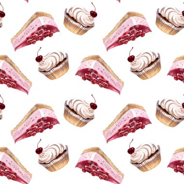  Dikişsiz desen, suluboya, kek